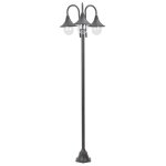 Vidaxl lampadaire de jardin e27 220 cm aluminium 3 lanternes bronze terrasse 44207