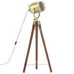 Lampadaire - vidaxl - bois de manguier massif - 97 cm - e27 - trpied - chic
