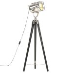 Lampadaire - vidaxl - trpied - bois de manguier massif - 97 cm - noir et argent