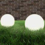 Vidaxl 2x lampe  led sous forme de boule sphrique terrasse clairage chemin 50657