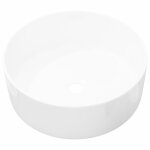 Vidaxl lavabo ronde c�ramique blanc 40x15 cm vasque � poser salle de bain 142342