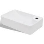 Vidaxl lavabo  trou pour robinet cramique blanc pour salle de bain lavobo 141934