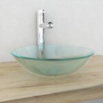 Vidaxl lavabo verre trempé givré lavabo vasque evier à poser salle de bain 142230 Vidaxl lavabo verre trempé givré lavabo vasque evier à poser salle de bain 142230
