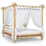 Vidaxl lit  baldaquin 160x200 cm bambou 340051