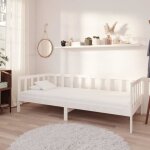 Vidaxl lit blanc bois de pin massif 90x200 cm Vidaxl lit blanc bois de pin massif 90x200 cm