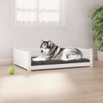 Vidaxl lit pour chien blanc 1055x755x28 cm bois de pin solide 821463