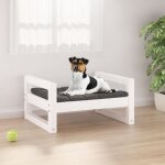 Vidaxl lit pour chien blanc 555x455x28 cm bois de pin solide 821468