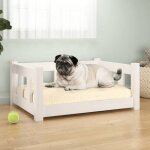 Vidaxl lit pour chien blanc 655x505x28 cm bois de pin solide 820188