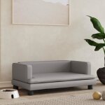 Vidaxl lit pour chien gris 80x45x30 cm similicuir 171904