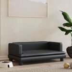 Vidaxl lit pour chien noir 80x45x30 cm similicuir 171901