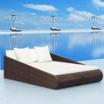 Lit de jardin - vidaxl - 110x200 cm - résine tressée - acier laqué - 2 personnes Lit de jardin - vidaxl - 110x200 cm - résine tressée - acier laqué - 2 personnes