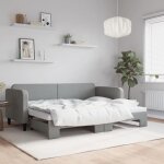 Vidaxl lit de jour avec lit gigogne gris clair 80x200 cm tissu 3196811