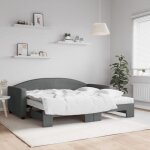 Vidaxl lit de jour avec gigogne et matelas gris fonc� 90x190 cm tissu 3197217
