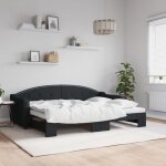 Vidaxl lit de jour avec lit gigogne noir 80x200 cm tissu 3197527