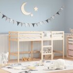 Vidaxl lit mezzanine enfants chelle lit surlev pour enfants meuble de rangement chambre moderne marron ...