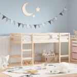 Vidaxl lit mezzanine enfants chelle lit surlev pour enfants meuble de rangement chambre moderne marron ...