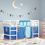 Vidaxl lit mezzanine enfants et rideaux lit surélevé pour enfants avec Échelle meuble de rangement chambre ... Vidaxl lit mezzanine enfants et rideaux lit surélevé pour enfants avec Échelle meuble de rangement chambre ...