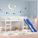 Vidaxl lit mezzanine enfants toboggan lit surlev pour enfants meuble de rangement chambre  coucher ...