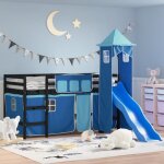 Vidaxl lit mezzanine enfants avec tour lit surlev pour enfants avec chelle meuble de rangement chambre ...