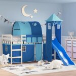 Vidaxl lit mezzanine enfants avec tour lit sur�lev� pour enfants avec �chelle meuble de rangement chambre ...