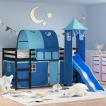 Vidaxl lit mezzanine enfants avec tour lit surlev pour enfants avec chelle meuble de rangement chambre ...