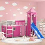 Vidaxl lit mezzanine enfants avec tour lit surlev pour enfants avec chelle meuble de rangement chambre ...