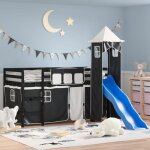 Vidaxl lit mezzanine enfants avec tour lit surlev pour enfants avec chelle meuble de rangement chambre ...