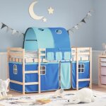 Vidaxl lit mezzanine enfants avec tunnel lit surlev pour enfants avec chelle meuble de rangement chambre ...