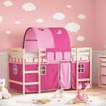 Vidaxl lit mezzanine enfants avec tunnel lit sur�lev� pour enfants avec �chelle meuble de rangement chambre ...
