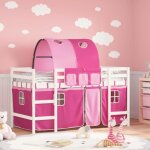 Vidaxl lit mezzanine enfants et tunnel lit surlev pour enfants avec chelle meuble de rangement chambre ...