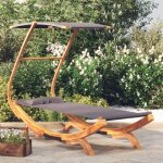 Vidaxl lit repos et auvent 100x190x134cm bois courbé massif anthracite Vidaxl lit repos et auvent 100x190x134cm bois courbé massif anthracite