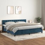 Vidaxl lit à sommier tapissier et matelas bleu foncé 200x200cm velours - modèle 3141567 Vidaxl lit à sommier tapissier et matelas bleu foncé 200x200cm velours - modèle 3141567