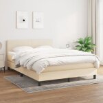 Vidaxl lit à sommier tapissier avec matelas crème 140x190 cm tissu - modèle 3139894 Vidaxl lit à sommier tapissier avec matelas crème 140x190 cm tissu - modèle 3139894