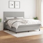 Vidaxl lit  sommier tapissier avec matelas gris clair 180x200cm tissu - modle 3141633