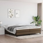 Vidaxl lit � sommier tapissier avec matelas marron fonc� 200x200 cm - mod�le 3144104