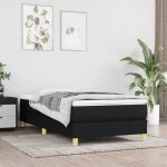 Vidaxl lit � sommier tapissier avec matelas noir 100x200 cm tissu - mod�le 3144153