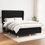 Vidaxl lit à sommier tapissier avec matelas noir 140x190 cm tissu - modèle 3128759 Vidaxl lit à sommier tapissier avec matelas noir 140x190 cm tissu - modèle 3128759
