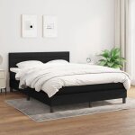 Vidaxl lit  sommier tapissier avec matelas noir 140x190 cm tissu - modle 3140131