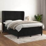 Vidaxl lit  sommier tapissier avec matelas noir 140x190 cm velours - modle 3129329