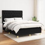 Vidaxl lit � sommier tapissier avec matelas noir 140x200 cm tissu - mod�le 3142579