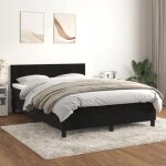 Vidaxl lit à sommier tapissier avec matelas noir 140x200 cm velours - modèle 3141187 Vidaxl lit à sommier tapissier avec matelas noir 140x200 cm velours - modèle 3141187