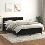 Vidaxl lit à sommier tapissier avec matelas noir 140x200 cm velours - modèle 3141487 Vidaxl lit à sommier tapissier avec matelas noir 140x200 cm velours - modèle 3141487