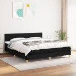 Vidaxl lit à sommier tapissier avec matelas noir 180x200 cm tissu - modèle 3140475 Vidaxl lit à sommier tapissier avec matelas noir 180x200 cm tissu - modèle 3140475