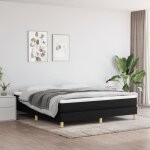 Vidaxl lit � sommier tapissier avec matelas noir 180x200 cm tissu - mod�le 3144193