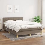 Vidaxl lit  sommier tapissier avec matelas taupe 140x190 cm tissu - modle 3140613