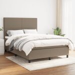 Vidaxl lit  sommier tapissier avec matelas taupe 140x190 cm tissu - modle 3141613