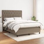 Vidaxl lit  sommier tapissier avec matelas taupe 140x190 cm tissu - modle 3142013