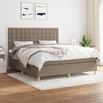 Vidaxl lit � sommier tapissier avec matelas taupe 180x200 cm tissu - mod�le 3142677