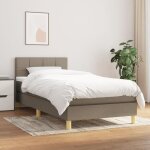 Vidaxl lit  sommier tapissier avec matelas taupe 90x200 cm tissu - modle 3140589