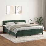 Vidaxl lit  sommier tapissier et matelas vert fonc 180x200cm velours - modle 3141500